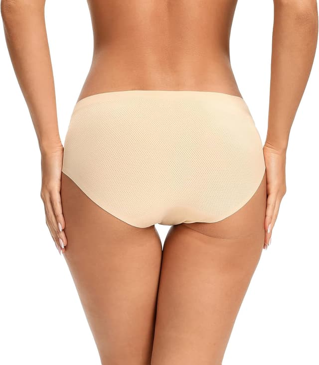Detalle 2 de VOENXE Seamless Knickers for Women – No VPL hipster briefs (5-pack) with breathable microfibre stretch