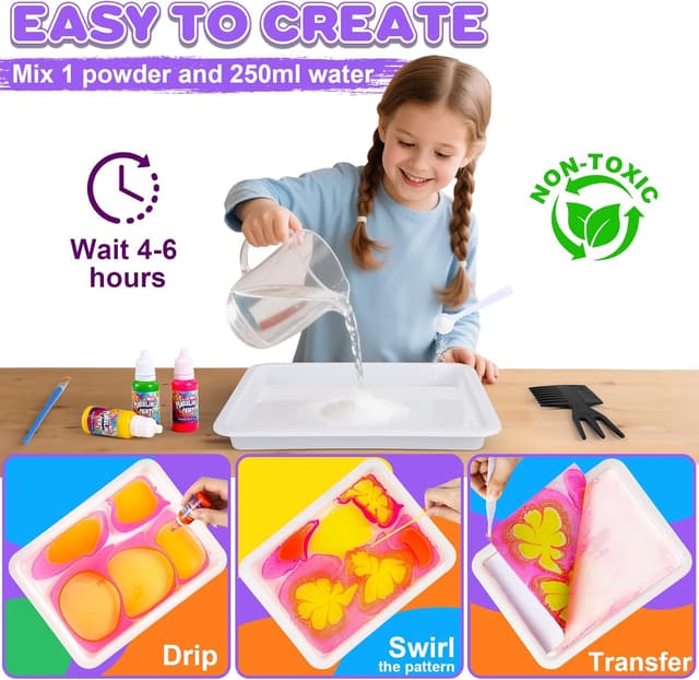 Detalle 2 de Lovchil Water Marbling Paint Kit for Kids 🎨