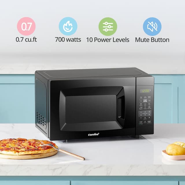 Thumbnail 1 de COMFEE' EM720CPL-PMB 0.7 cu ft Countertop Microwave Oven