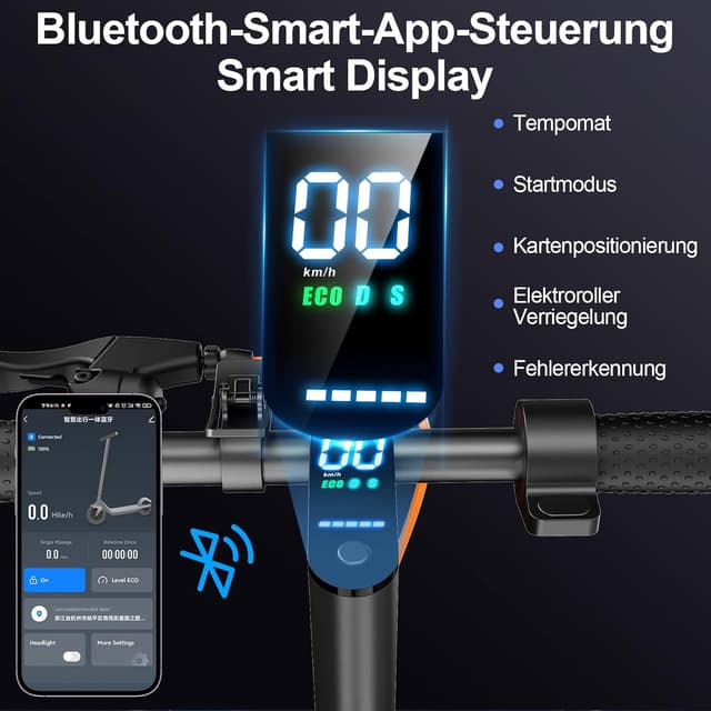 Detalle 2 de TODIMART T-Serie E-Scooter mit Straßenzulassung, 30 km Reichweite & 350 W Motor