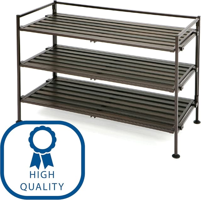 Thumbnail 1 de Seville Classics Zapatero de Madera Moca, 2 Pack