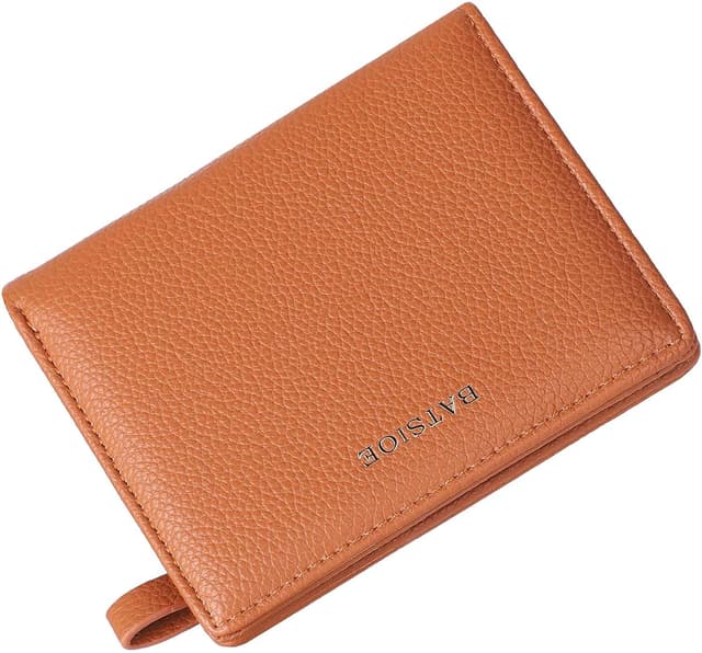 Detalle de RRANCharltu portefeuille femme en cuir PU compact avec porte-monnaie zippé, 11 x 9 x 2 cm (brun)