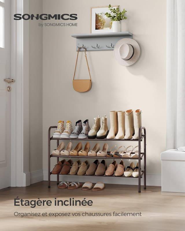 Thumbnail 1 de SONGMICS Étagère à Chaussures 3 Niveaux Bronze