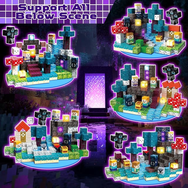 Detalle de Annexfun 200PCS Magnetic Blocks with Light-Up Magnetic Cubes (STEM Building Set for Ages 3+)