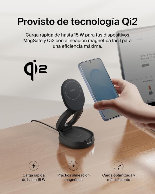 Thumbnail 4 de Belkin Cargador Inalámbrico 2 en 1 para iPhone y AirPods