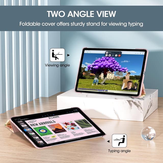 Detalle de ProCase Hülle für iPad Air 13 Zoll (M4/M3/M2, 2026/2025/2024) – Smart Cover mit transluzenter Rückseite in Rosa