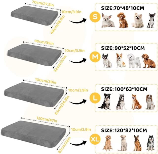 Detalle 2 de DUJUIKE housse 100% imperméable de remplacement pour lit de chien (velours) – taille S, gris