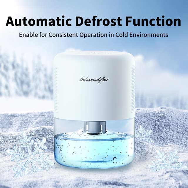 Detalle 2 de NeedDuck Portable Dehumidifier for Home (Small, Quiet) with Auto Defrost, Auto Shutoff, 44OZ Tank & Timer