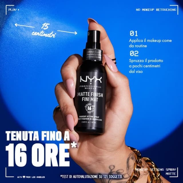 Thumbnail 4 de NYX Professional Makeup Setting Spray, formula fissante leggera a lunga tenuta, finish matte, 60 ml