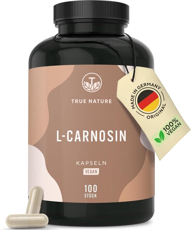 Detalle de TRUE NATURE L-Carnosin 1.000 mg Tagesdosis – 100 vegane Kapseln (50 Tage)