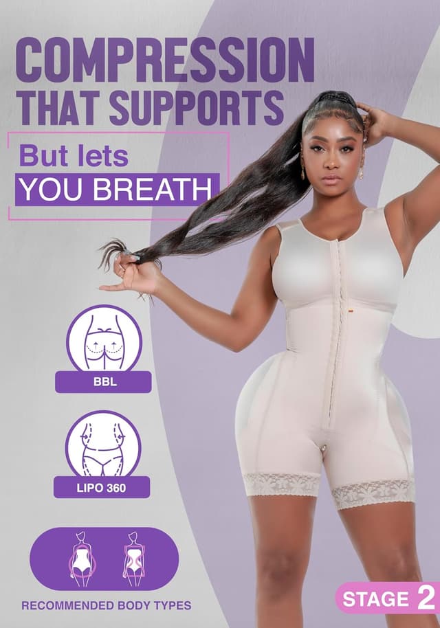 Detalle 2 de Snatched Body Stage 2 Faja with Bra (BBL Body Shapewear) for Post-Op & Everyday Compression