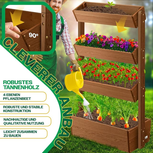 Thumbnail 5 de KESSER Hochbeet 4 Etagen Premium Braun