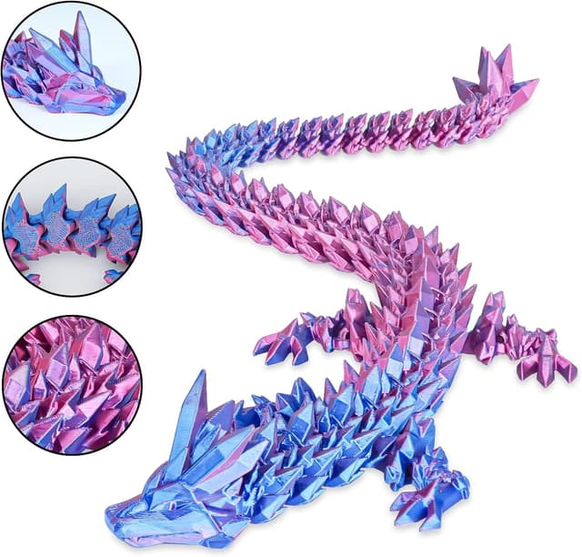 Detalle 2 de Surprise Dragon Egg with Dragon Inside – Purple 3D Printed Fidget Toy (Small)