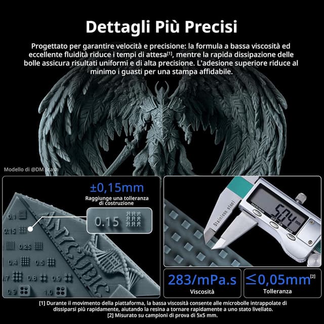 Detalle 2 de ANYCUBIC ABS-Like Resin 2.0 (1 kg) resina trasparente per stampanti 3D LCD, polimerizzazione rapida