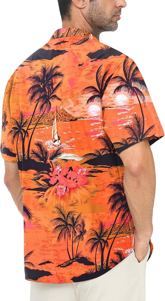 Detalle de Gavliuu Chemise hawaïenne homme à manches courtes imprimé tropical léger