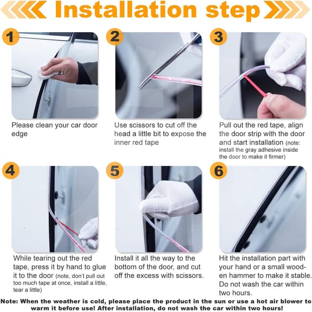 Detalle de Kantenschutz für Autotüren mit Gummidichtung (U-Form), transparent, 5 m