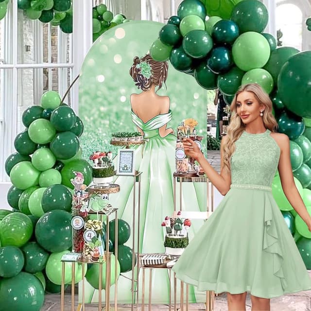 Thumbnail 5 de MEHOFOND 3.3x7ft Green Ceremony Arch Backdrop