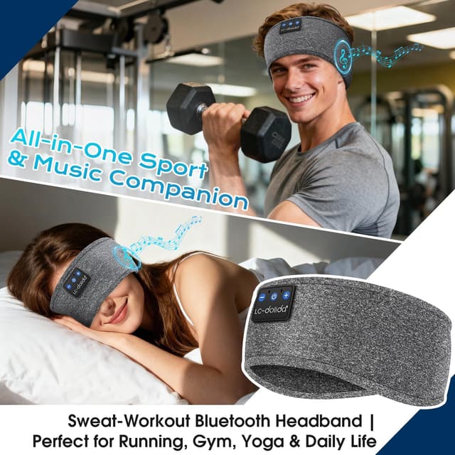 Detalle 2 de LC-dolida Schlafkopfhörer Bluetooth Stirnband