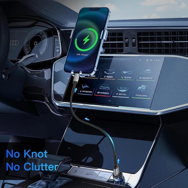 Detalle 2 de iPhone Ladekabel Kurz (15 cm, 2er-Pack) MFi Lightning – Nylon, USB-A auf Lightning