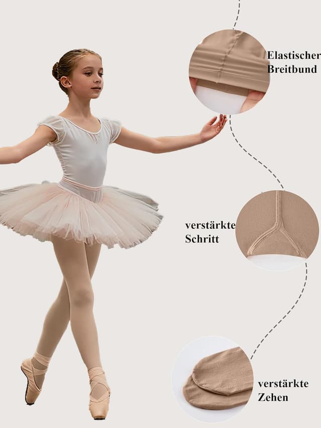 Detalle 2 de CozyWow collant da balletto per ragazza ultra morbidi (60 DEN) in microfibra