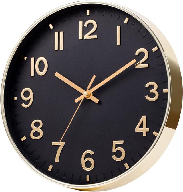 Imagen de 12 Inch Wall Clock Silent – Modern Gold 🕰 en OfertitasTOP
