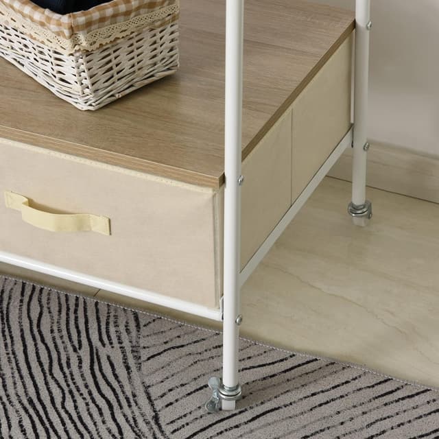 Thumbnail 8 de HOMCOM Perchero Metálico con Ruedas y Estantes