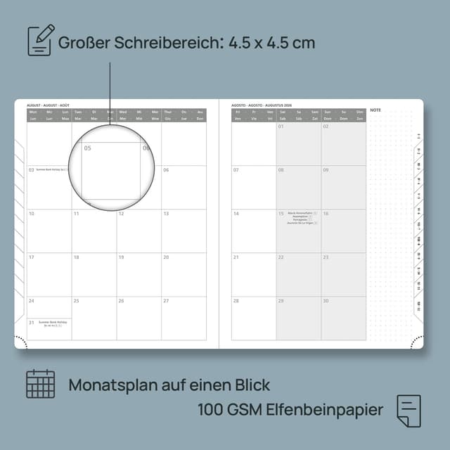 Thumbnail 2 de POPRUN Kalender 2026 Wochenplaner 26,5 x 21,5 cm