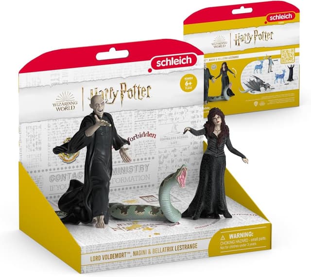 Detalle de Schleich Harry Potter 3-Piece Figurines Set (Voldemort, Bellatrix Lestrange & Nagini) – 42684