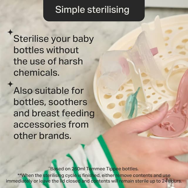 Detalle 1 de Tommee Tippee microwave steam steriliser 4-minute cycle