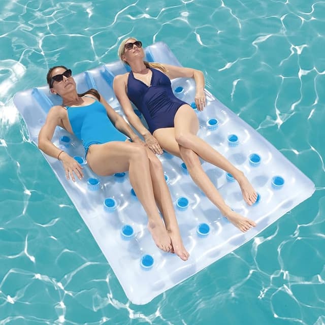 Detalle 1 de Colchón Hinchable Double Beach 193 cm 🏖️ para Playa y Camping