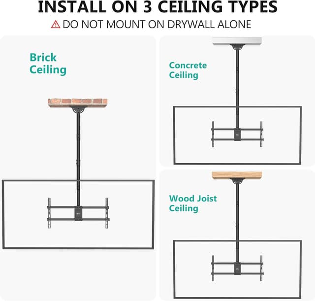 Detalle de WALI CM3790XL Ceiling TV Mount for 37-90