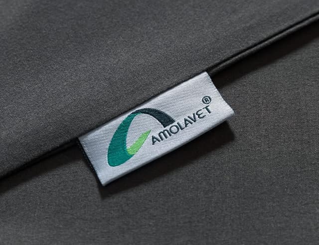 Detalle de Amolavet Kissenbezug 80x80 Grau im 2er-Set – Hotelverschluss aus gebürsteter Mikrofaser