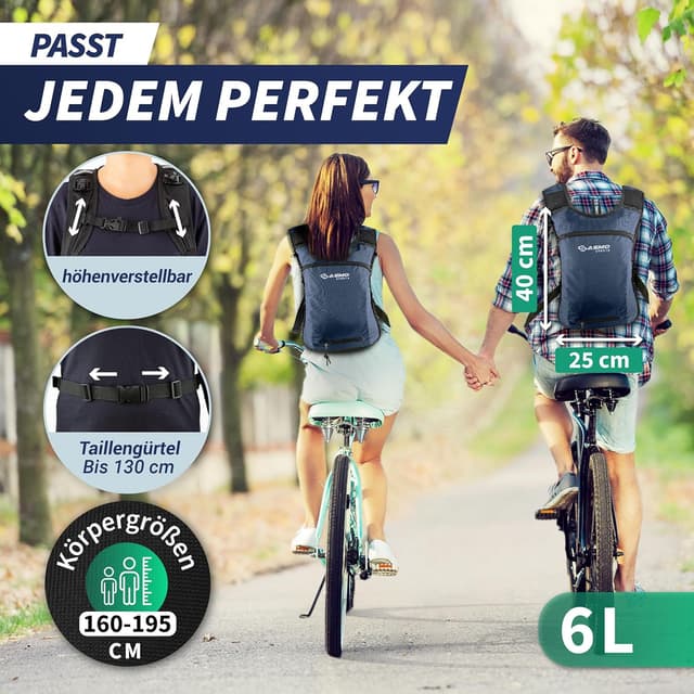 Detalle 2 de SASMO Fahrradrucksack 6L 350 g mit Trinkblase