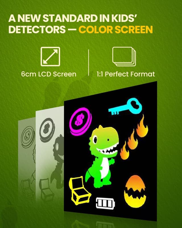 Detalle 2 de Metal Detector for Kids with Colour LCD, LED Coil & Adjustable Handle (Ages 3–12)