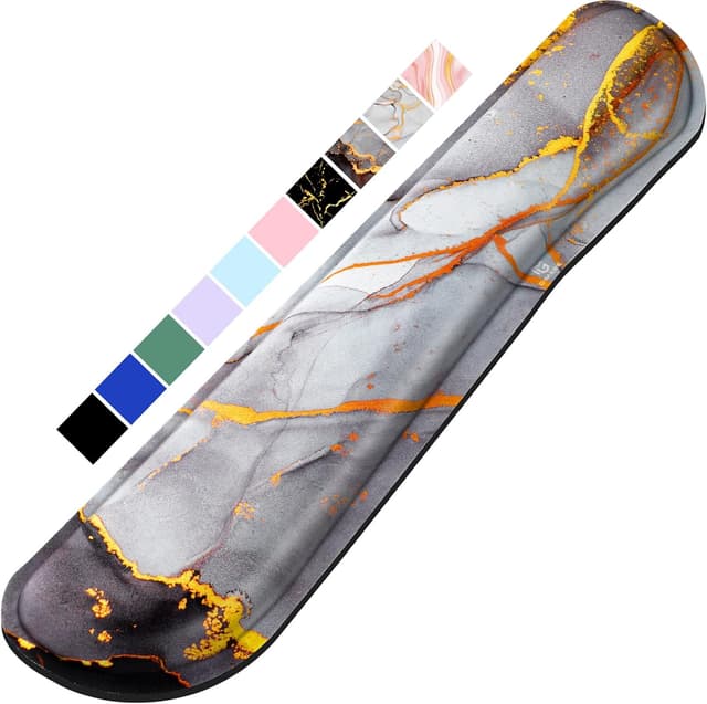 Detalle de Gimars 44 cm Handballenauflage für Tastatur mit Gelkissen/Memory-Foam (ergonomischer Wrist Rest) – Grau Golden