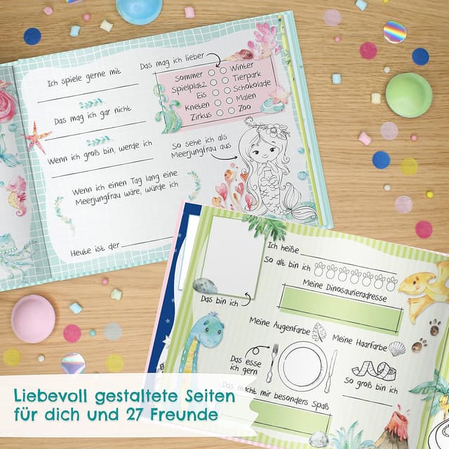 Thumbnail 2 de Papierdrachen Freundebuch Türkis 27 Freunde