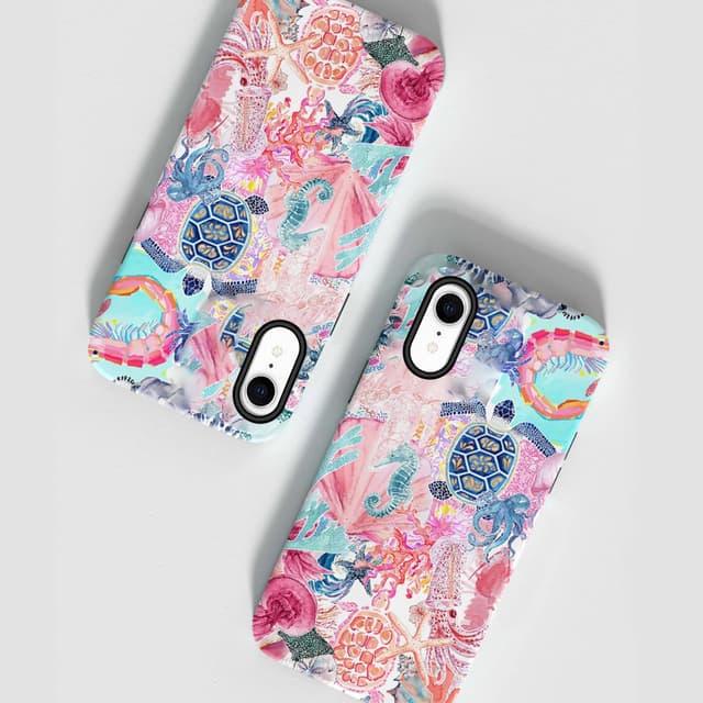 Detalle de TUUTPU Hybrid-Hülle für iPhone XR mit 2-Lagen-Schutz und Schildkrötenmuster