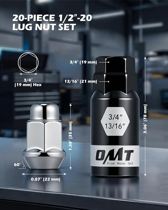 Detalle 2 de Orion Motor Tech Lug Nuts 1/2-20, Set of 20