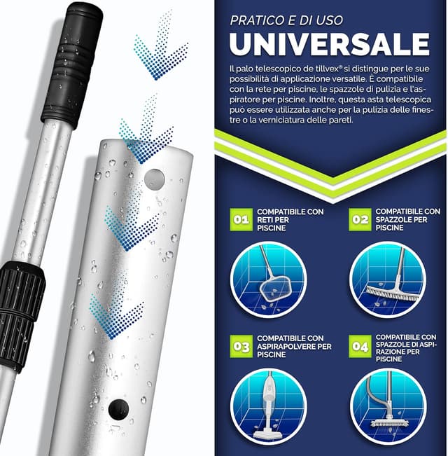 Detalle 2 de tillvex Asta telescopica 3,60 m