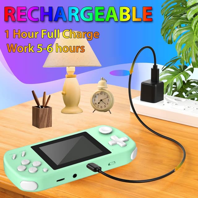 Detalle de TEBIYOU Handheld Games for Kids (Built-in 218 Games) 3.0" HD Screen Portable Mini Gaming Player for Ages 4–13