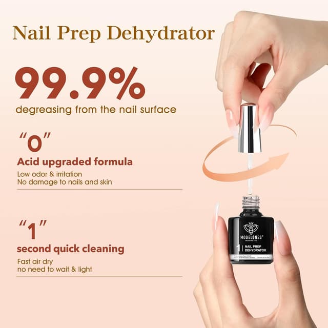 Detalle de modelones Nagelkleber 6-in-1 Nail Glue Gel & Primer für Gelnägel (2 x 10 ml) – UV/LED für Nail Tips, Press-on & mehr