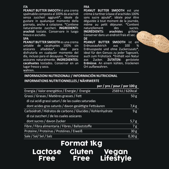 Thumbnail 1 de Burro di Arachidi Proteico Smooth 1 kg 🥜