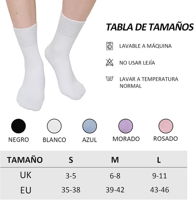 Thumbnail 5 de LOFIR Calcetines de Algodón Crew 5 pares 35-46