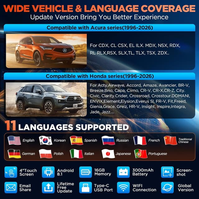 Thumbnail 4 de LAUNCH Creader Elite V3.0 OBD2 Scanner for Honda Acura