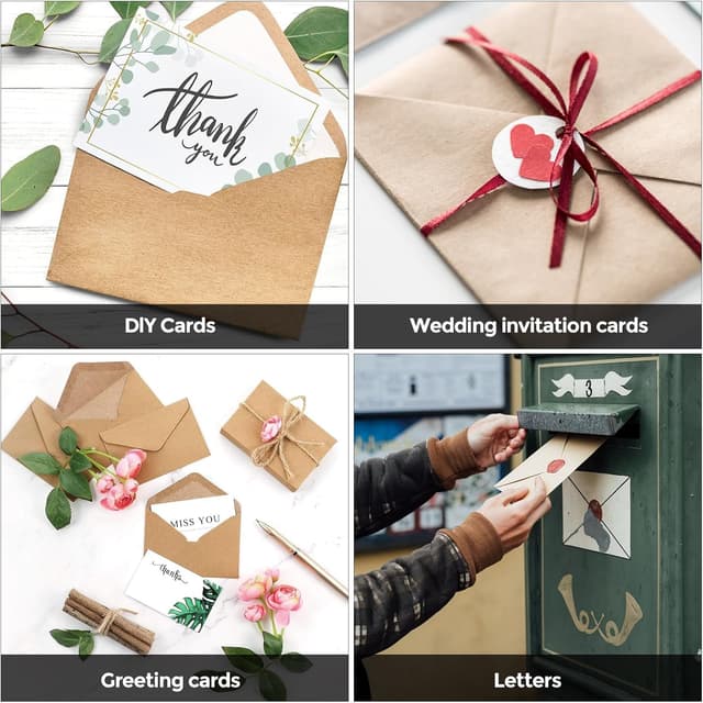 Detalle de Buste di carta Kraft DIN C6 162 x 114 mm per biglietti di auguri e inviti, Burn (25 pezzi)