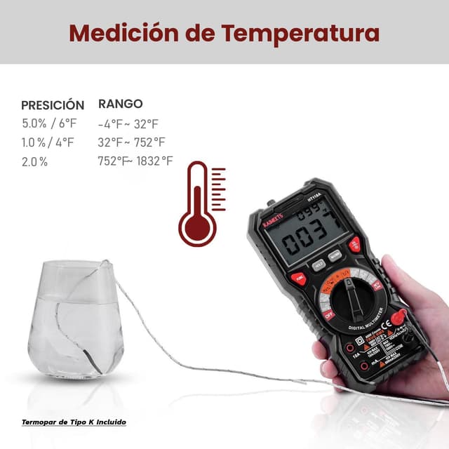 Thumbnail 4 de KAIWEETS HT118A multímetro TRMS 6000 cuentas