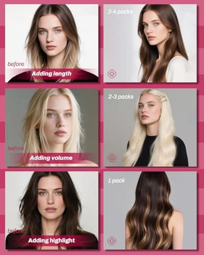 Thumbnail 4 de Moresoo extension cheveux froid marron foncé à blond foncé 35 cm ⚙