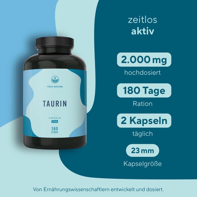 Detalle 2 de TRUE NATURE Taurin Kapseln 360 Stück