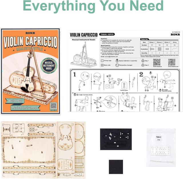 Thumbnail 5 de ROKR Puzzle 3D Legno Violino 62 pezzi