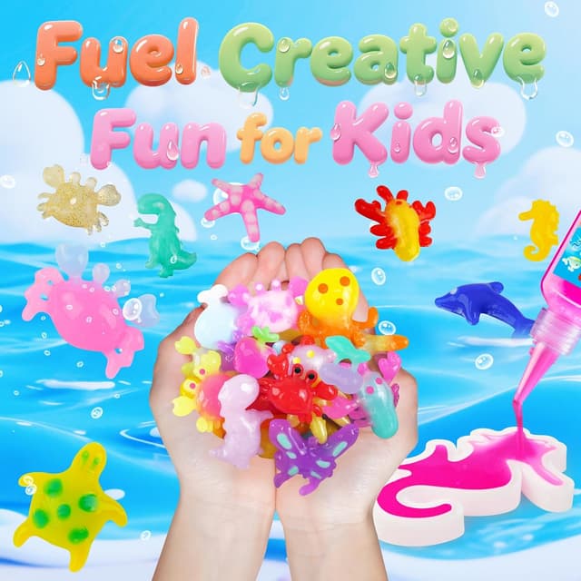 Detalle 2 de QANIY Magic Water Elf Toy Kit (20 Gels, 24 Molds) — DIY Squishy Maker for Kids Ages 4–8